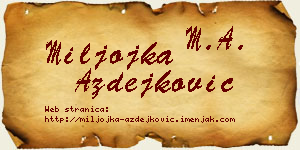 Miljojka Azdejković vizit kartica